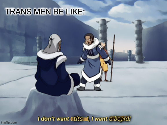 What we want | TRANS MEN BE LIKE:; tits; a beard! | image tagged in i dont want to heal i want to fight,trans,gender | made w/ Imgflip meme maker