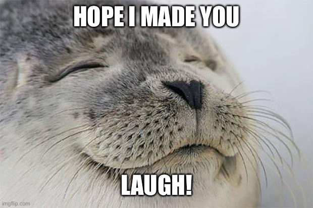 Satisfied Seal Meme | HOPE I MADE YOU LAUGH! | image tagged in memes,satisfied seal | made w/ Imgflip meme maker