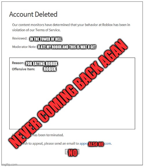 Roblox IP ban (FAKE) - Imgflip