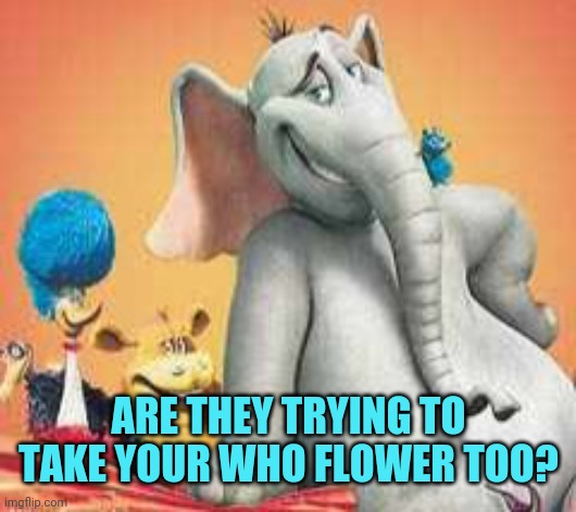 ARE THEY TRYING TO TAKE YOUR WHO FLOWER TOO? | made w/ Imgflip meme maker