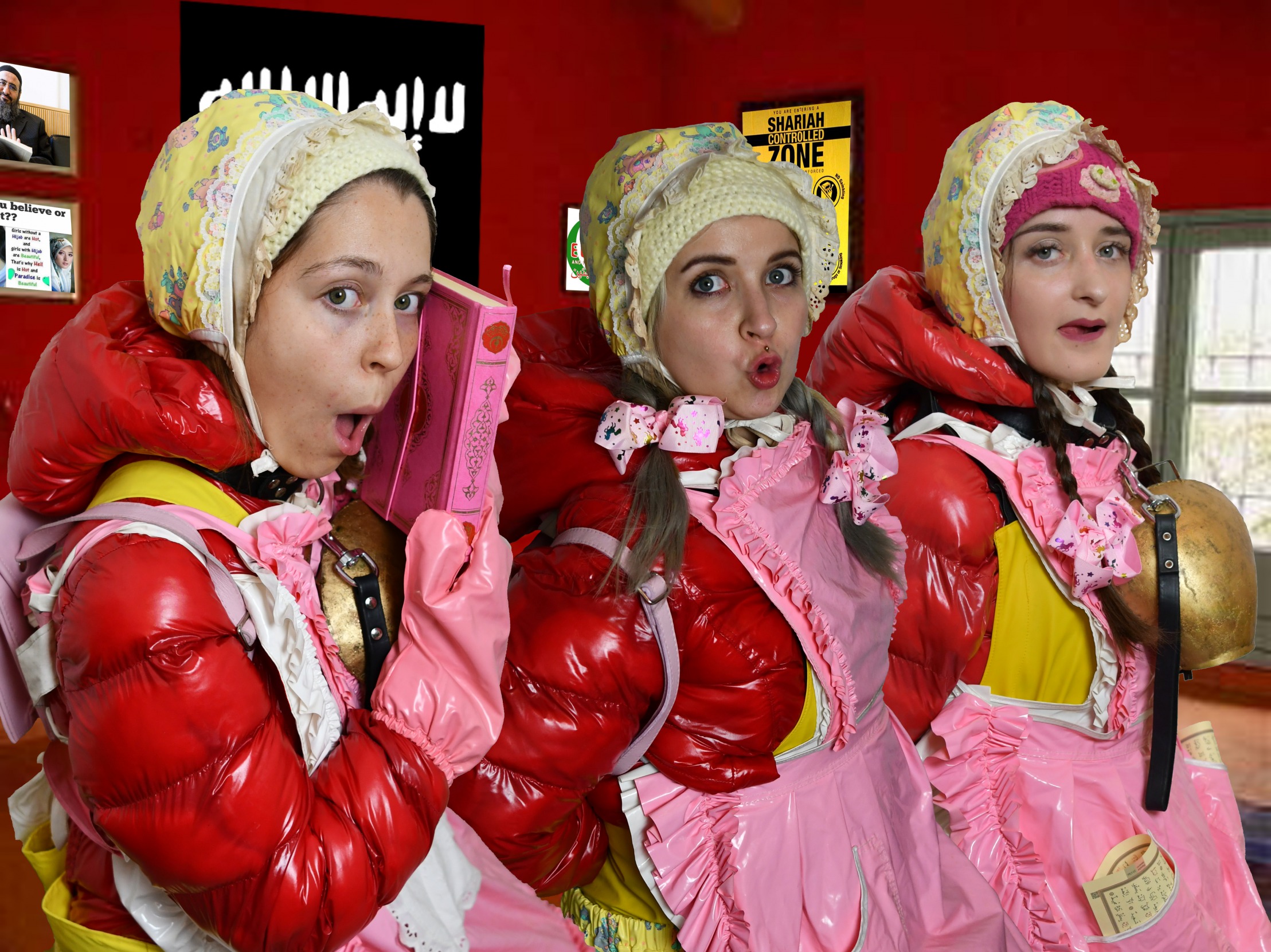 3 german slavegirls waiting for their Muslim Owner Ala Hassan Blank Meme Template