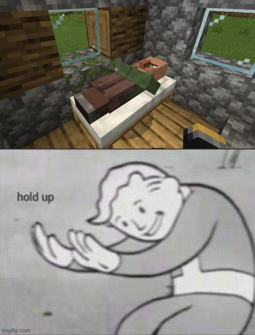 It's... day... | image tagged in fallout hold up,minecraft,what,idk | made w/ Imgflip meme maker