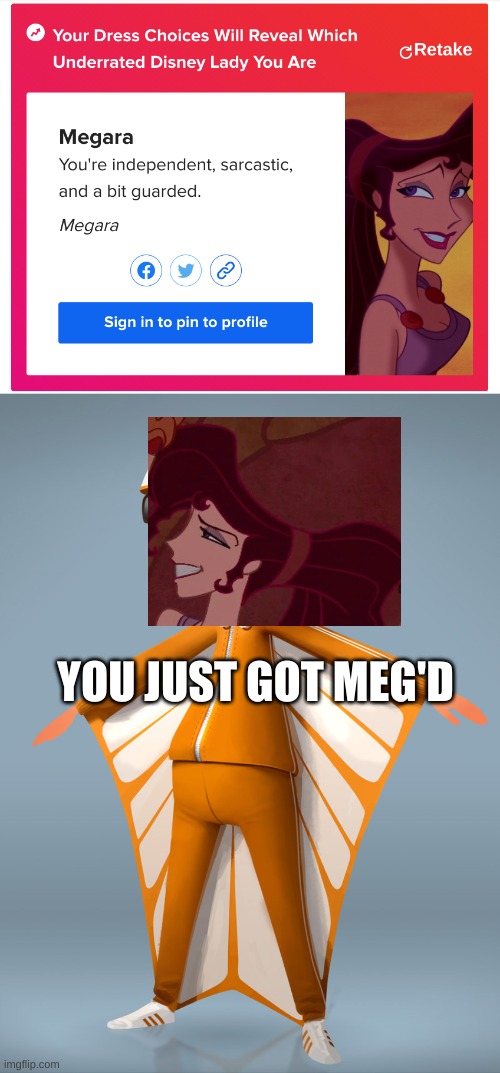 YOU JUST GOT MEG'D | image tagged in vector | made w/ Imgflip meme maker