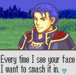 High Quality Fire Emblem Hector everytime I see your face I want to smash it Blank Meme Template