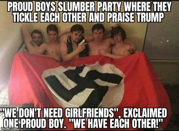 Trump's Proud Boys | image tagged in proud,boys,gay,racist,nazi,fascists | made w/ Imgflip meme maker