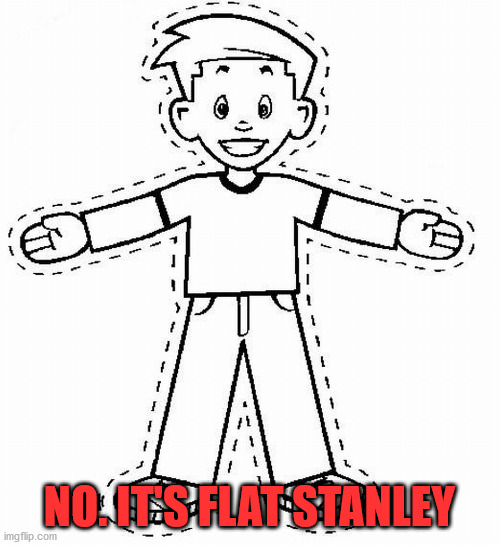 Flat Stanley | NO. IT'S FLAT STANLEY | image tagged in flat stanley | made w/ Imgflip meme maker