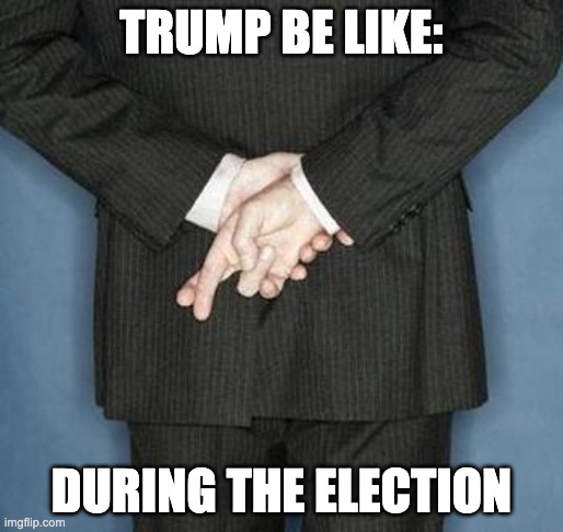 election 2020 | TRUMP BE LIKE:; DURING THE ELECTION | image tagged in lying politician | made w/ Imgflip meme maker