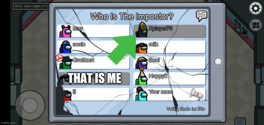 THAT IS ME | image tagged in among us,emergency meeting among us | made w/ Imgflip meme maker