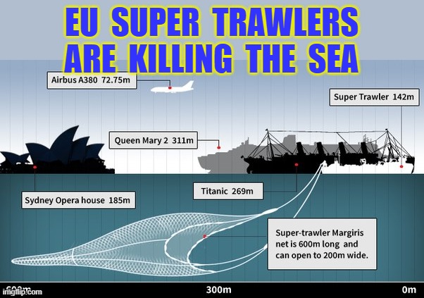 EU SUPER TRAWLERS | EU  SUPER  TRAWLERS
ARE  KILLING  THE  SEA | image tagged in sea killers | made w/ Imgflip meme maker