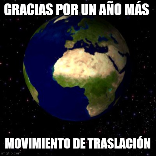rotating earth | GRACIAS POR UN AÑO MÁS; MOVIMIENTO DE TRASLACIÓN | image tagged in rotating earth | made w/ Imgflip meme maker