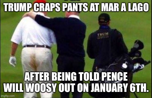 Electoral college count for January 6th .Pence woosey’s out! | TRUMP CRAPS PANTS AT MAR A LAGO; AFTER BEING TOLD PENCE WILL WOOSY OUT ON JANUARY 6TH. | image tagged in donald trump,mike pence,maga,joe biden,president,suck it up | made w/ Imgflip meme maker