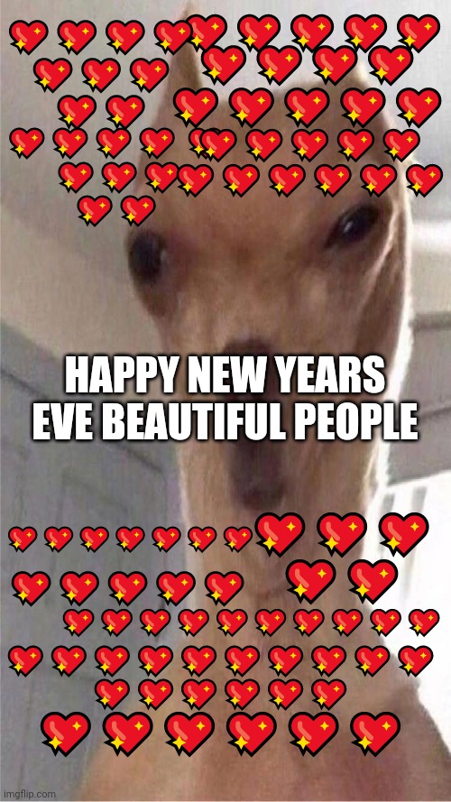 LOVE YOU ALL THANK YOU MSMG FOR EXISTING | HAPPY NEW YEARS EVE BEAUTIFUL PEOPLE | image tagged in love deformed doggo | made w/ Imgflip meme maker