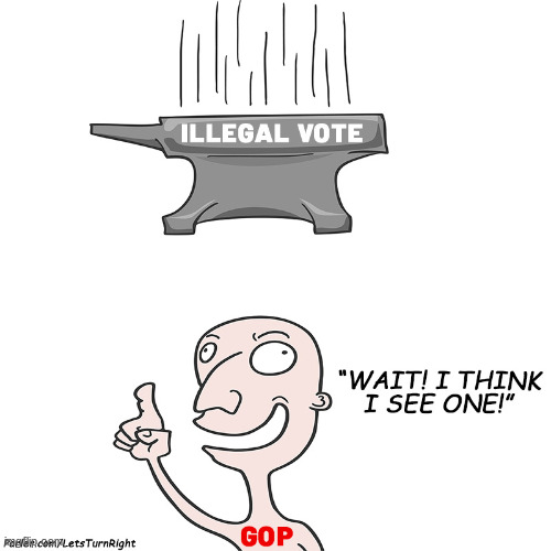 If Illegal Votes Were Anvils | image tagged in if illegal votes were anvils,where is the gop,gop,voter fraud,stop the steal,election fraud | made w/ Imgflip meme maker