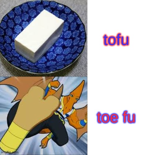 Toe Fu | tofu; toe fu | image tagged in memes,funny | made w/ Imgflip meme maker