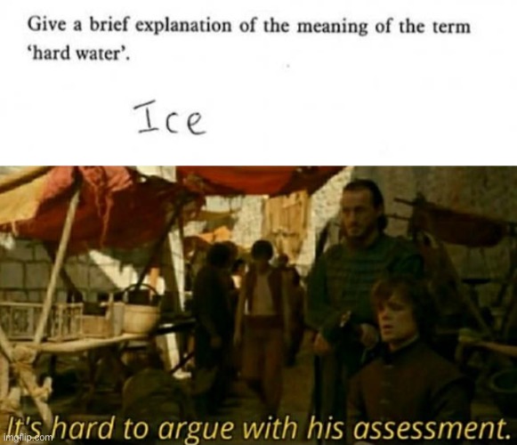 True story | image tagged in it is hard to argue with his assessment,funny,memes,ice,water,school | made w/ Imgflip meme maker