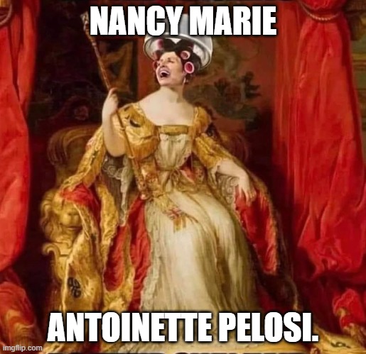 Marie Antoinette Pelosi | NANCY MARIE; ANTOINETTE PELOSI. | image tagged in nancy the queen | made w/ Imgflip meme maker