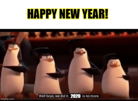 We survived it! | HAPPY NEW YEAR! 2020 | image tagged in well boys we did it blank is no more,2020,2021,happy new year | made w/ Imgflip meme maker