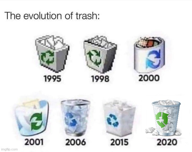 the REAL evolution of trash | image tagged in the evolution of trash | made w/ Imgflip meme maker