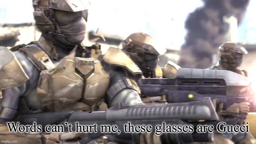 High Quality Words can hurt me halo Blank Meme Template