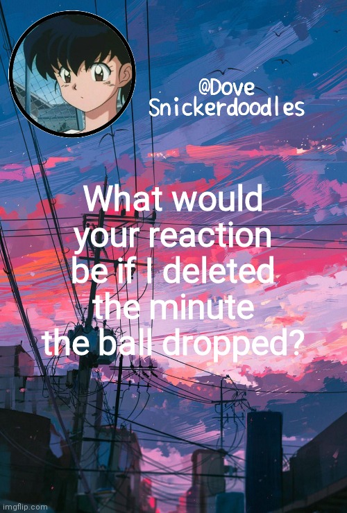 Announcement | What would your reaction be if I deleted the minute the ball dropped? | image tagged in announcement | made w/ Imgflip meme maker