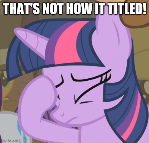 Mlp Twilight Sparkle facehoof | THAT'S NOT HOW IT TITLED! | image tagged in mlp twilight sparkle facehoof | made w/ Imgflip meme maker