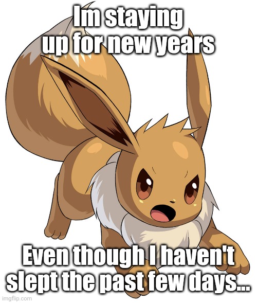 Im staying up for new years; Even though I haven't slept the past few days... | made w/ Imgflip meme maker