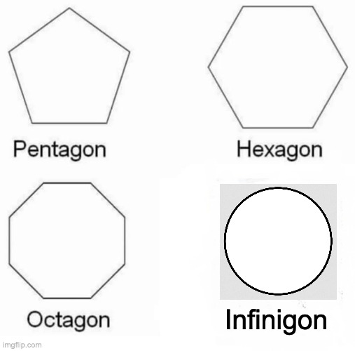 Infinigo | Infinigon | image tagged in memes,pentagon hexagon octagon | made w/ Imgflip meme maker