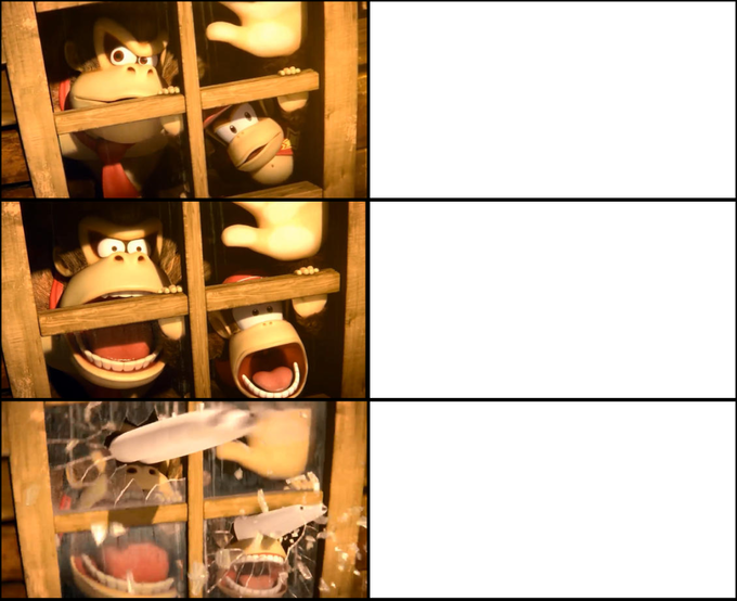 High Quality DK AND DIDDY KONG Blank Meme Template