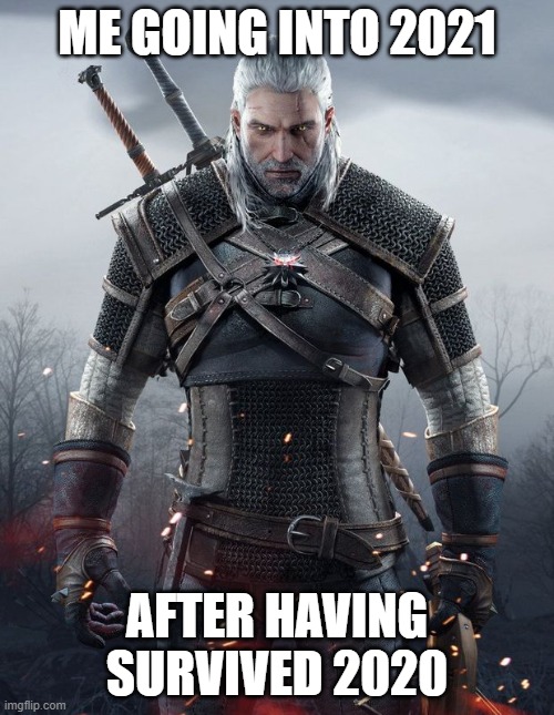 ready for 2021 | ME GOING INTO 2021; AFTER HAVING SURVIVED 2020 | image tagged in geralt witcher 3 | made w/ Imgflip meme maker
