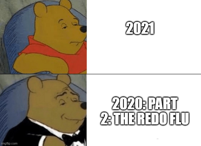 whinnie the pooh | 2021; 2020: PART 2: THE REDO FLU | image tagged in whinnie the pooh | made w/ Imgflip meme maker