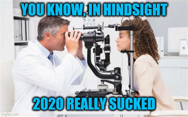 Bad vision | YOU KNOW, IN HINDSIGHT; 2020 REALLY SUCKED | image tagged in 2020 | made w/ Imgflip meme maker