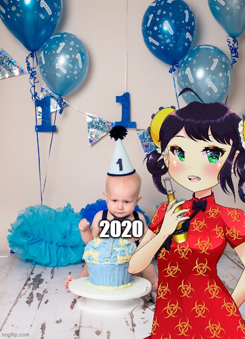 2020 turned 1 year old | 2020 | image tagged in corona,happy new year | made w/ Imgflip meme maker