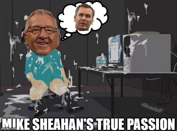 The reason Mike Sheahan was banned from public computers | MIKE SHEAHAN'S TRUE PASSION | image tagged in mike sheahan,wayne carey,herald sun,afl,meme,best | made w/ Imgflip meme maker