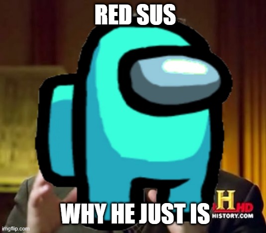 sus | RED SUS; WHY HE JUST IS | image tagged in sus,among us | made w/ Imgflip meme maker