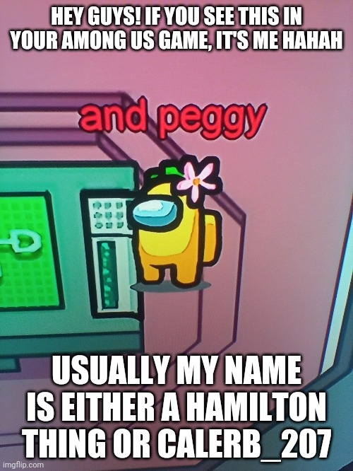 Happy New Year! | HEY GUYS! IF YOU SEE THIS IN YOUR AMONG US GAME, IT'S ME HAHAH; USUALLY MY NAME IS EITHER A HAMILTON THING OR CALERB_207 | image tagged in hamilton,among us,and peggy,2021,happy new year | made w/ Imgflip meme maker