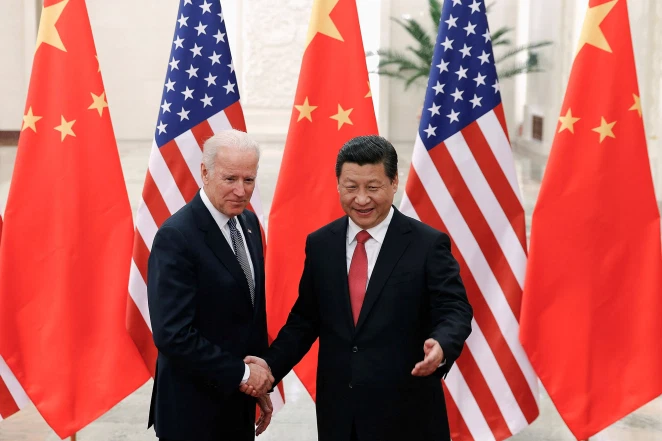 High Quality Joe Biden and President Xi of China Blank Meme Template
