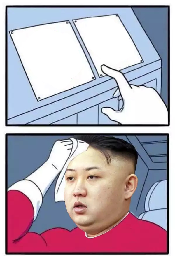 High Quality Kim Jong-Un buttons Blank Meme Template