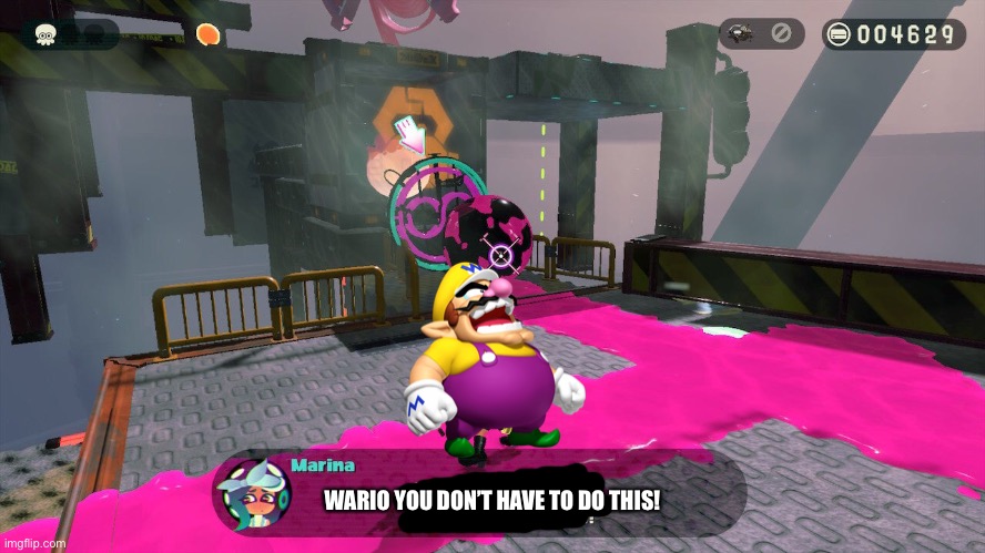 Wario dies in an 8 ball level.mp3 | WARIO YOU DON’T HAVE TO DO THIS! | image tagged in wario dies,wario,splatoon 2,8 ball,memes | made w/ Imgflip meme maker
