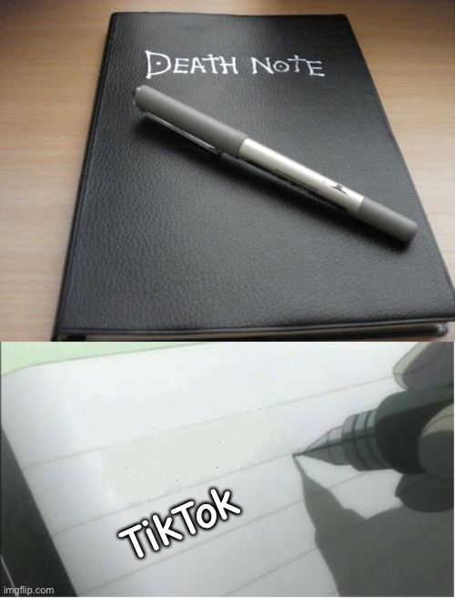TikTok | image tagged in death note,death note blank | made w/ Imgflip meme maker