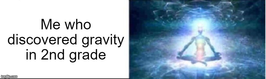 Me who discovered gravity in 2nd grade | made w/ Imgflip meme maker