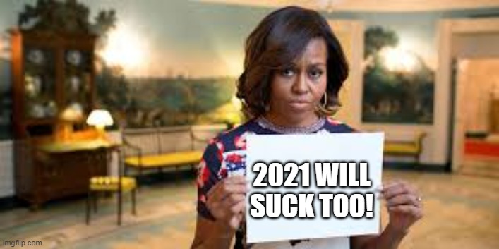 Damn you Michael Obama! |  2021 WILL SUCK TOO! | image tagged in michelle obama | made w/ Imgflip meme maker