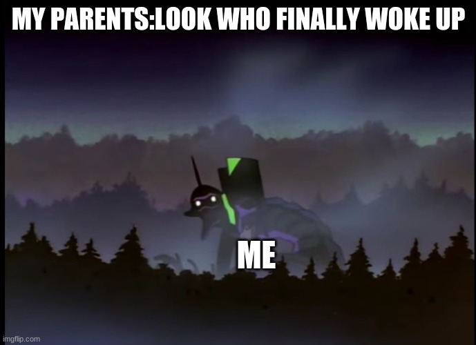 Nice.jpg | MY PARENTS:LOOK WHO FINALLY WOKE UP; ME | image tagged in evangelion eva sitting,animeme,neon genesis evangelion | made w/ Imgflip meme maker