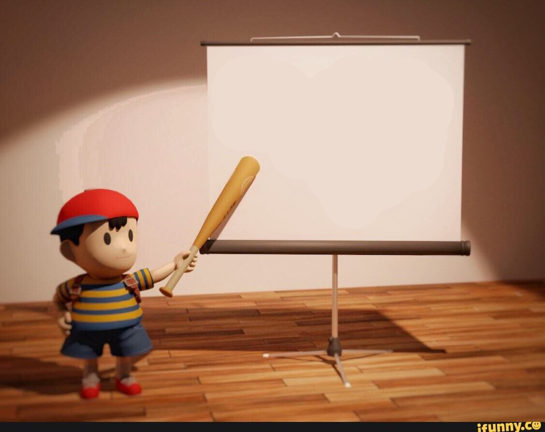 High Quality Ness pointing banner meme Blank Meme Template