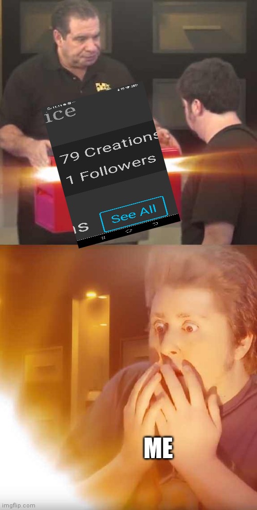 Thanks to that person who followed me I did not expect this to happen | ME | image tagged in jontron | made w/ Imgflip meme maker