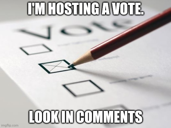 Voting Ballot | I'M HOSTING A VOTE. LOOK IN COMMENTS | image tagged in voting ballot | made w/ Imgflip meme maker
