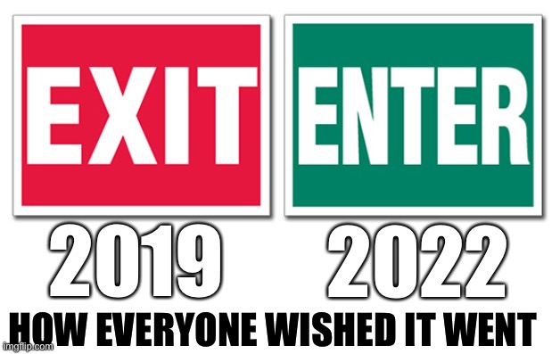 Covid Years | 2019; 2022; HOW EVERYONE WISHED IT WENT | image tagged in covid-19,coronavirus,2020,2021,new year,memes | made w/ Imgflip meme maker