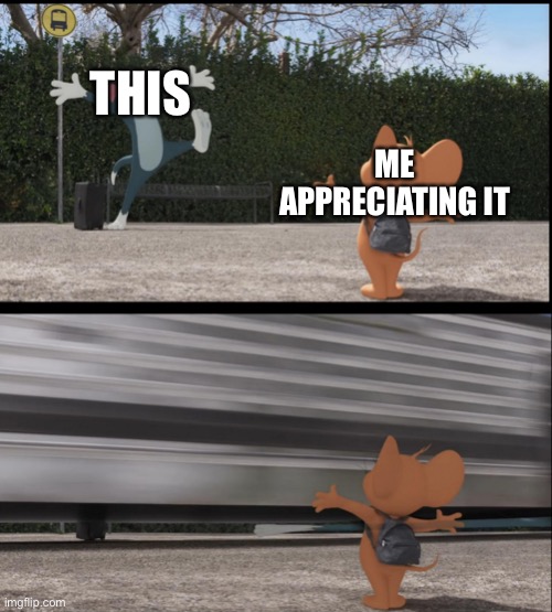Tom gets hit by bus | THIS ME APPRECIATING IT | image tagged in tom gets hit by bus | made w/ Imgflip meme maker