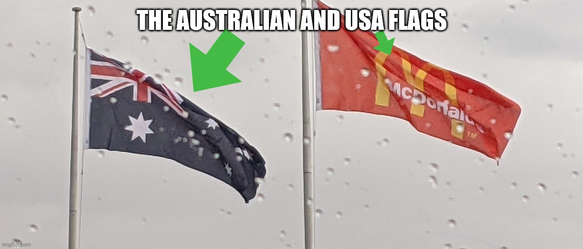 THE AUSTRALIAN AND USA FLAGS | image tagged in memes,meme,funny,dank,australia,usa | made w/ Imgflip meme maker