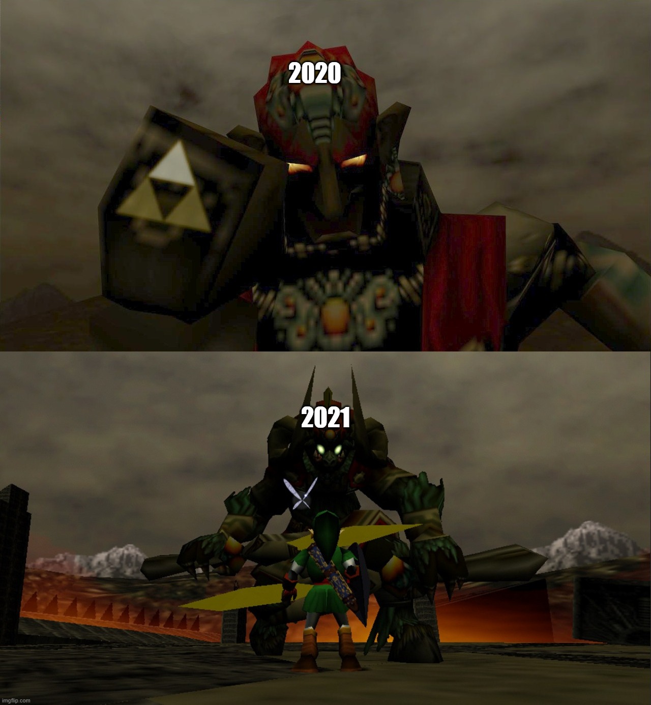 Ganondorf transforms | 2020; 2021 | image tagged in ganondorf transforms | made w/ Imgflip meme maker