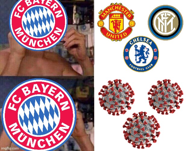 Bayern Munich's worst european enemies | image tagged in spiderman glasses,bayern munich,manchester united,inter,chelsea,coronavirus | made w/ Imgflip meme maker